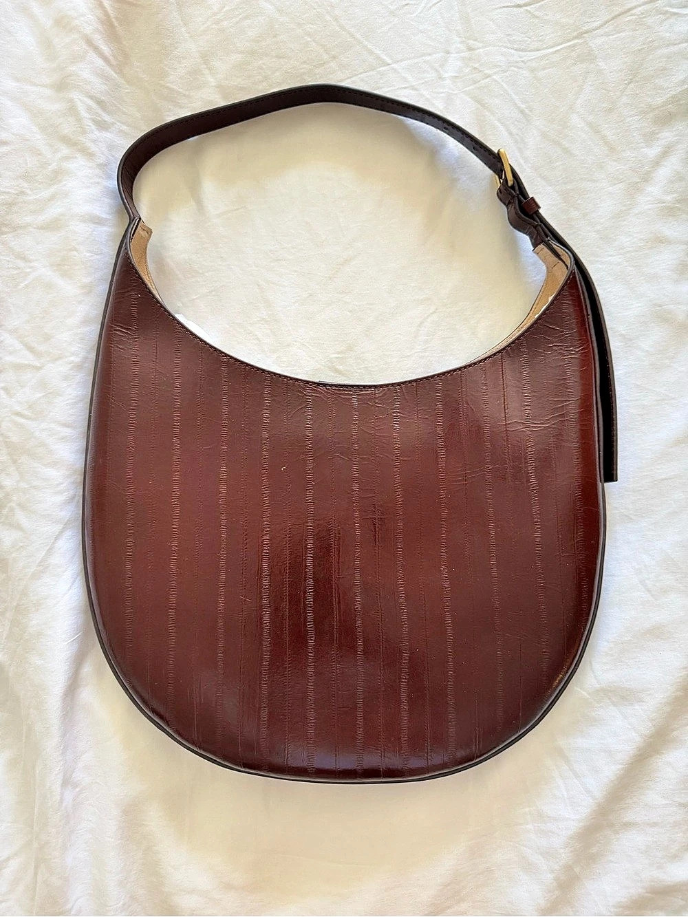 J.Crew Round shoulder bag in eel-embossed leather - Picture 3 of 7